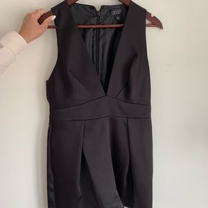 Topshop Satin Short Jumpsuit- Black Size UK 10/ US 6